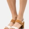 Pier One Leather- Sandalen - White/Cognac -Schoenen Verkoop 28929a0e66ab46c2916bf7ad710a7eaf