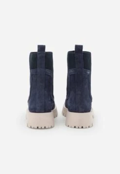 Pier One Leather - Enkellaarsjes Met Plateauzool - Dark Blue -Schoenen Verkoop 36404bc0b5c145beb899467a53626b75