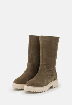 Pier One Leather Winter Boot - Laarzen - Khaki -Schoenen Verkoop 4be019c35c4c45beb144eb4aa53e93e8