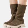 Pier One Leather Winter Boot - Laarzen - Khaki -Schoenen Verkoop f1e1084164b44c56bf7ad90acb69a5a2